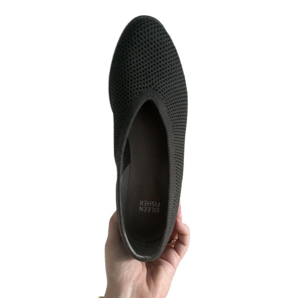 Eileen Fisher "Heaven" Knit Comfort Flats w/ Box and Storage Bag - Graphite | 6M - Picture 2 of 6